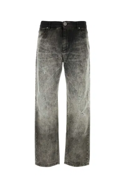BALMAIN BALMAIN MEN GREY DENIM JEANS