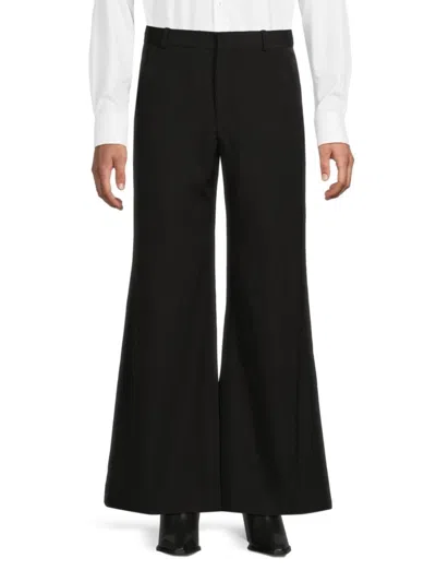 Balmain Men's High-rise Flared Cotton Pants In Black