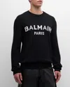 BALMAIN MEN'S INTARSIA WOOL SWEATER