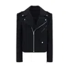 Balmain Wool Felt Biker Jacket In In Black