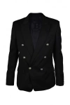 Balmain Button-embellished Wool Blazer In Black