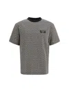 Balmain Men Jacquard T-shirt With Pb Labyrinth Monogram In Gray