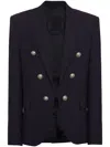 Balmain Navy 6 Button Jacket For Men In Bleu Fonc