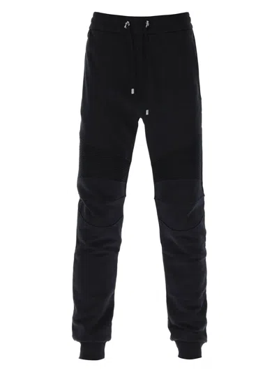 Balmain Men's Jogging Trousers With Logo Print In Black