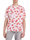 Balmain Men's Kiss Print T-shirt In White