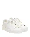 Balmain Men's Lace Up Sneakers In White