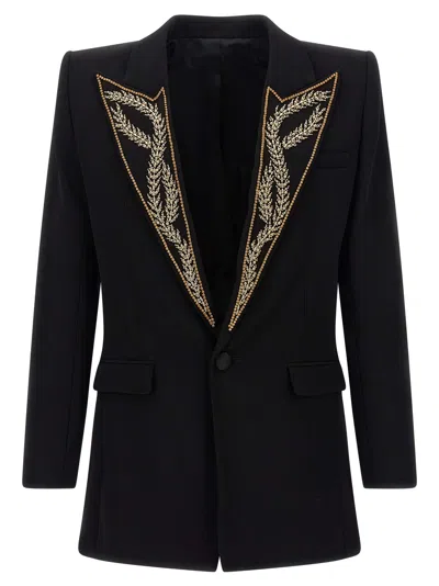 BALMAIN BALMAIN MEN LEAF EMBROIDERY BLAZER