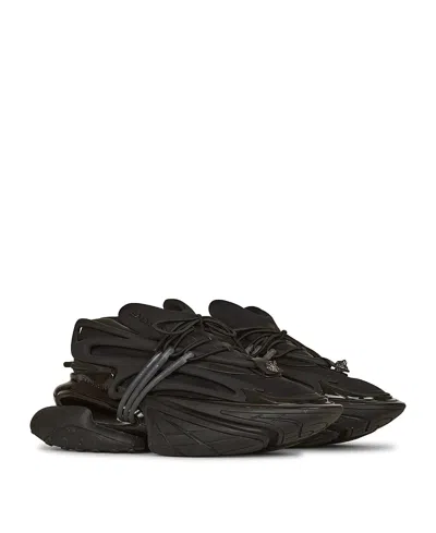 BALMAIN MEN'S LEATHER UNICORN LOW-TOP SNEAKERS