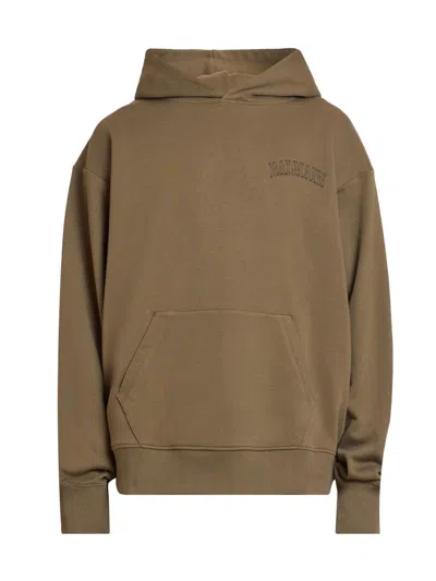 Balmain Men's Logo Cotton Hoodie In Brown