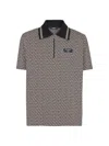 Balmain Men Labyrinth Polo Shirt With Jacquard Effect In Gray