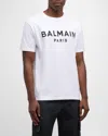 Balmain Printed Cotton T-shirt In White/blk