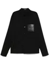 Balmain Black Shirt With Classic Collar And Logo Detail On The Pocket In Noir
