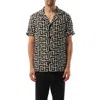Balmain Lapel Shirt Geometric Pattern In Black
