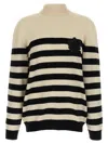 Balmain Striped Sweater With Ribbed Cuffs And Hem In Multi