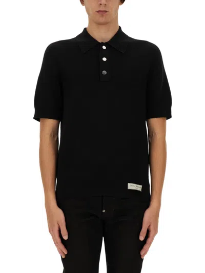 BALMAIN MEN'S MERINO WOOL POLO SHIRT