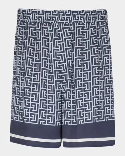 Balmain Men's Monogram Pull-on Shorts