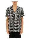Balmain Lapel Shirt Geometric Pattern In Multicolour