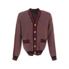 Balmain Monogram-print Checked Wool Cardigan