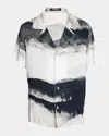 Balmain Moon Print Buttoned Shirt In White/blk