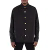 Balmain Men's Noir Monogram-button Cotton Shirt