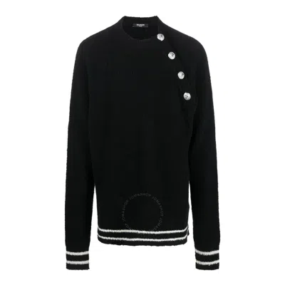 Balmain Men's Noir Virgin Wool And Cashmere Pullover In Black