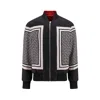 Balmain Monogram-print Reversible Bomber Jacket In Red