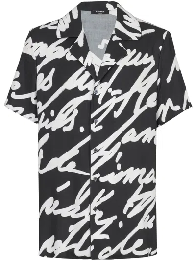 Balmain Men's Other Ss Shirt In Noirblanc