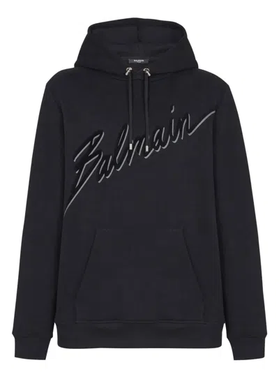 BALMAIN MEN'S OVERSIZED LS HOODIE