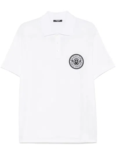 Balmain Men's Oversized Short Sleeve Polo Shirt In Black