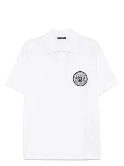 BALMAIN MEN'S OVERSIZED SS POLO SHIRT