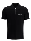 Balmain Logo Embroidery Polo Shirt In Black
