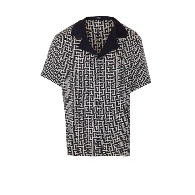 Balmain Short Sleeves Shirt Geometric Pattern Collar In Multi