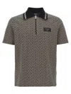 Balmain Men Labyrinth Polo Shirt With Jacquard Effect In White/black