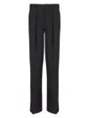 Balmain Straight Leg Pleated Pants With Pockets And Belt Loops In Black