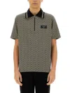 Balmain Labyrinth Polo Shirt With Jacquard Effect In Multicolor