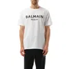 Balmain White Crewneck T-shirt With Contrasting Logo Lettering Print In White