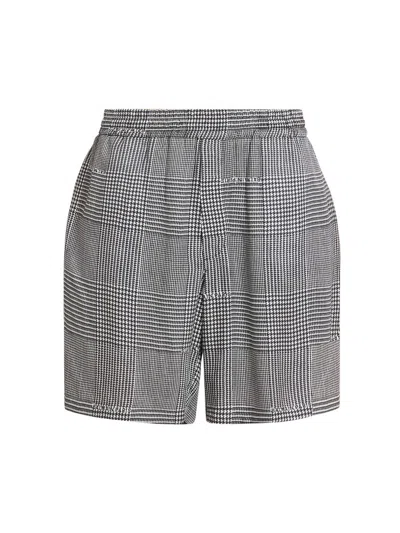 Balmain Men's Printed Prince Of Wales Pajama Shorts In Gray