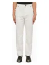 Balmain Logo-embroidered Straight-leg Jeans In White