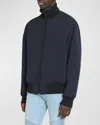 Balmain Monogram Jacquard Reversible Bomber In Dark Blue/multi