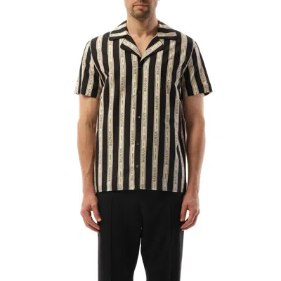 Balmain Men's Ribbon Jacquard Pyjama Shirt In Nude/black