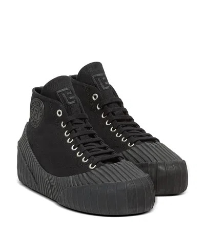 BALMAIN MEN'S RIFF LOW CANVAS SNEAKERS