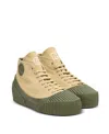 Balmain Riff Low Canvas Sneakers In Sand