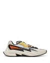 Balmain Run-row Leather And Nylon Trainers In Yellow Multi