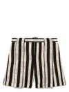 Balmain Striped Shorts In Nudenoir
