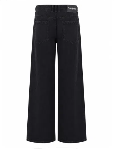 Balmain Men's Sleek Straight-leg Denim Jeans In Black