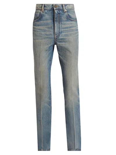 Balmain Men's Slim-fit Straight-leg Jeans In Blue
