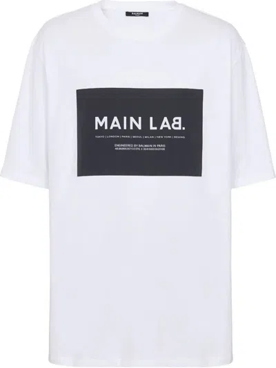 Balmain Slogan-print Cotton T-shirt In White