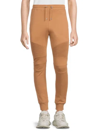 Balmain Men's Solid Drawstring Joggers In Tan