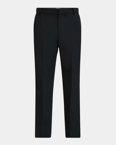 Balmain Men's Straight-fit Tailored Satin-trim Pants In Black