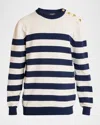 Balmain Striped Crew Neck Long Sleeve Sweater In Multi
